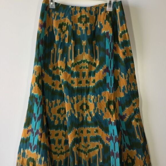 Ulla Johnson Navi Wrap Midi Skirt Green Orange Geometric Handloomed - Picture 9 of 16